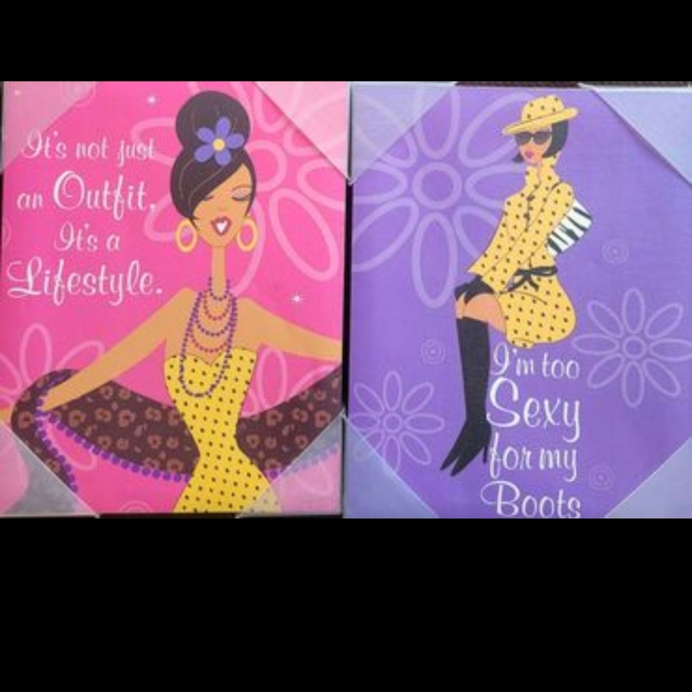 (2) Canvas Chic Pictures Size 10"x13" by Nucorner.com NEW Very Nice!